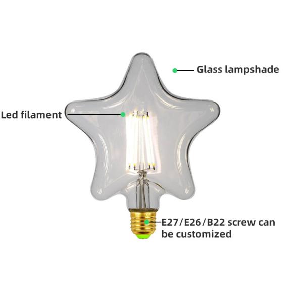 Шарики 220V 2W 4W СИД ретро Edison пятиконечной звезды S135 E27 привели шарик нити