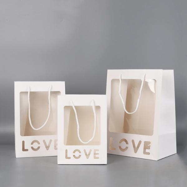 Stock Window Flower Lover Gift Tote Carrier Shopping Paper Packaging Bag