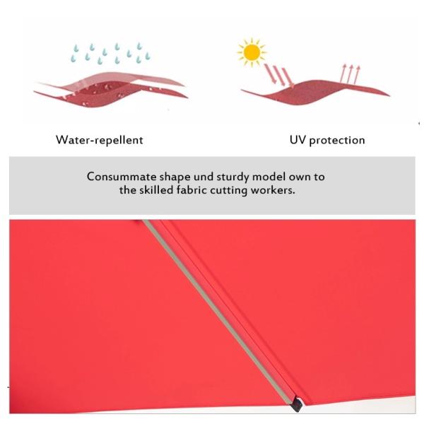 Sun Protection 2.5 M Outdoor Umbrella , Aluminum Polyester Garden Sun Shades Parasols