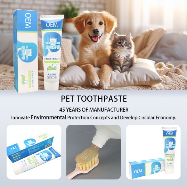 Customizable Hot Sell High Quality Dog Dental Care Safe Chemical Pet Toothpaste Whitening Improved Oral Hygiene Gently Removes