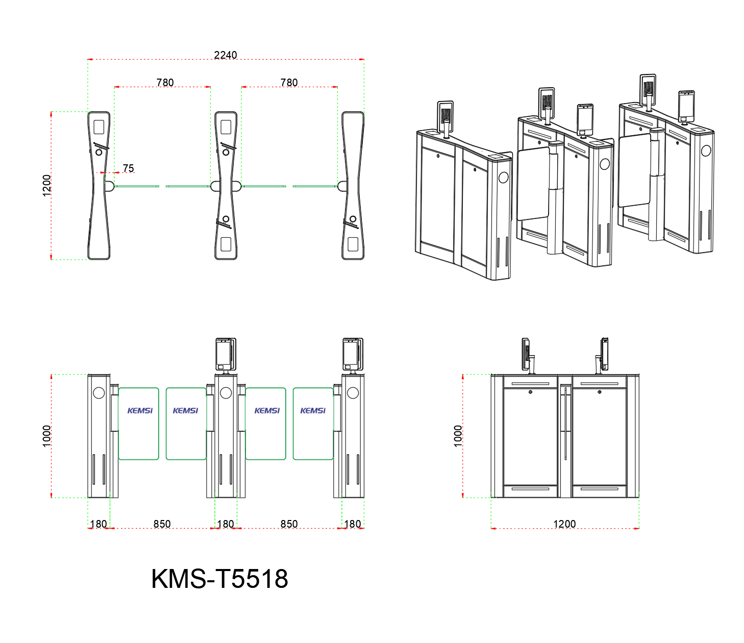 Speed Gate For Apartment Entrance Access Control System With Facial Recognition