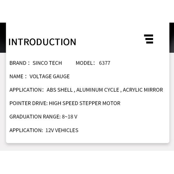 637 датчик Stepper мотора цифрового вольтметра автомобиля датчика 52mm высокоскоростной