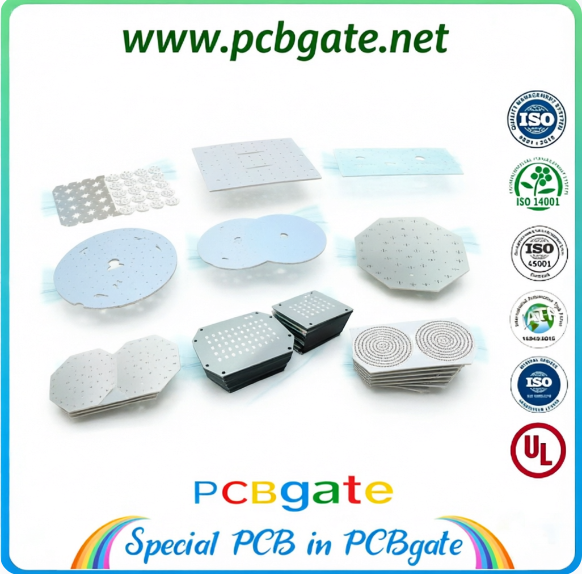 Custom Multi-Shape LED Aluminum PCB Series (MCPCB), High Thermal Conductivity Low cost  for Non-Standard & Creative Lighting