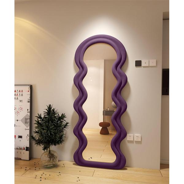 Vertical Large Wavy Floor Length Mirror Full Length 70 Inch