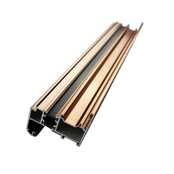 Customized Aluminum Frame Profile , T5 / T6 Aluminium Windows Wood Finish