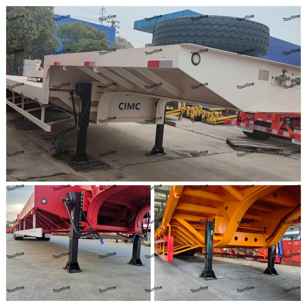 70 Ton 7 Axle Low Bed Semi Trailer Heavy Duty for Mining Construction