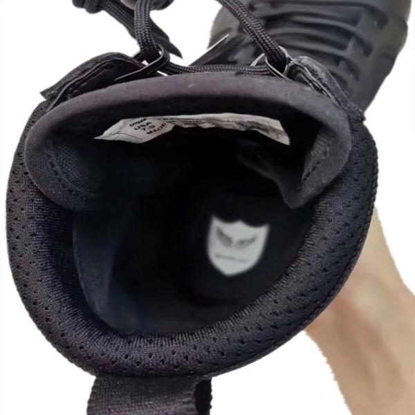 Black Lace Up Combat Military Leather Boots Light Breathable Non Slip