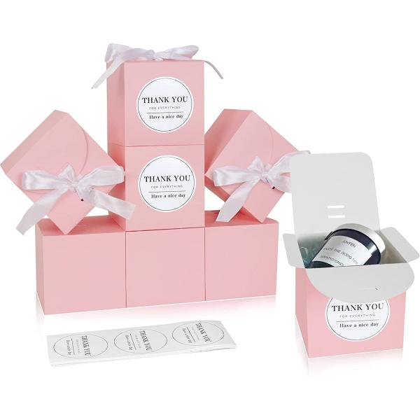 Fête de mariage Favorite Rose Petite boîte cadeau 4x4x4 pouces pour la tasse de bougie et Cupcake