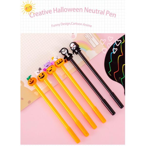 Halloween Plastic Gel Ink Pen Pumpkin Skeleton Student Gift Neutral Pen