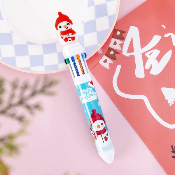 Christmas Ten Color Bullet Ballpoint Pen Cartoon Press Journal Ball Pen