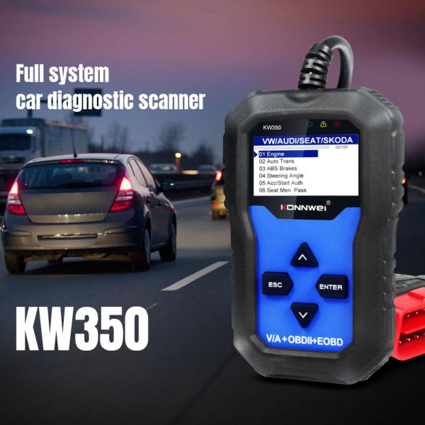 Portable Automotive Full System OBD2 EOBD Car Diagnostic Scanner KW350 for VAG Audi