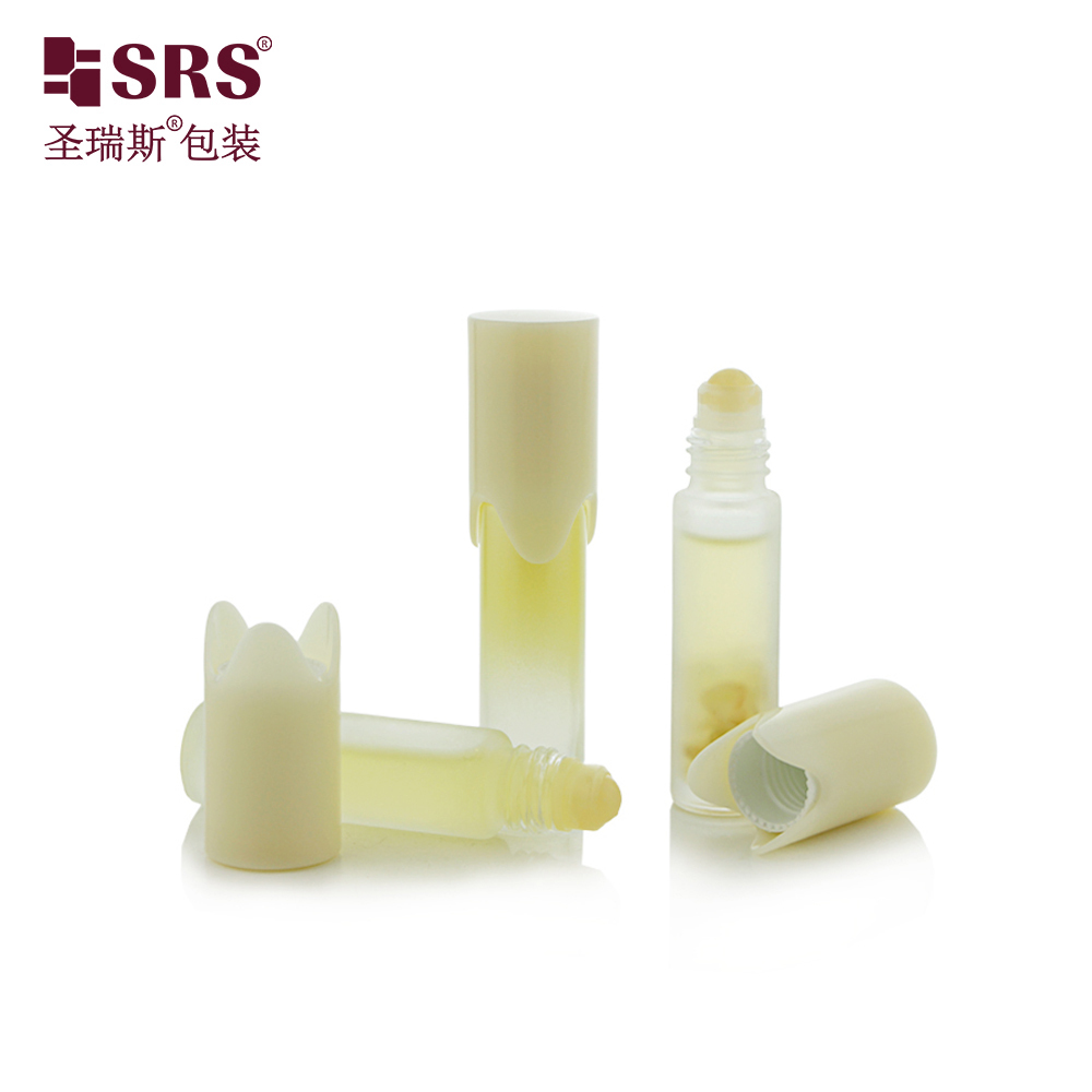 BLPY 10ml Empty Glass Roll On Bottle with Special Shaped Cap for Essential Oil