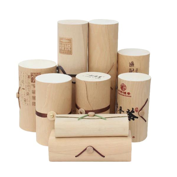 Custom Unfinished Soft Wood Birch Bark Handmade Cheese Cake Packaging Box for Gift