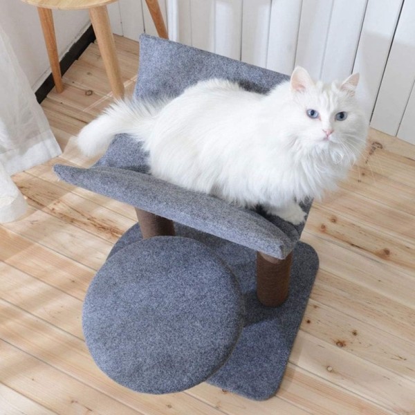 Natural Sisal & Wool Eco-Friendly Cat Scratching Post & Climbing Frame with Christmas Design-Cat Toy for Grinding Claws