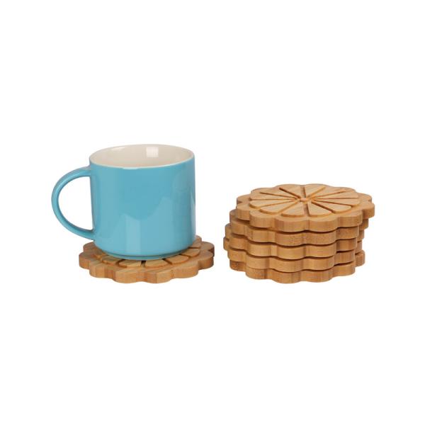 Custom Engraved Bamboo Wooden Coaster Wedding Personalized Coaster Set