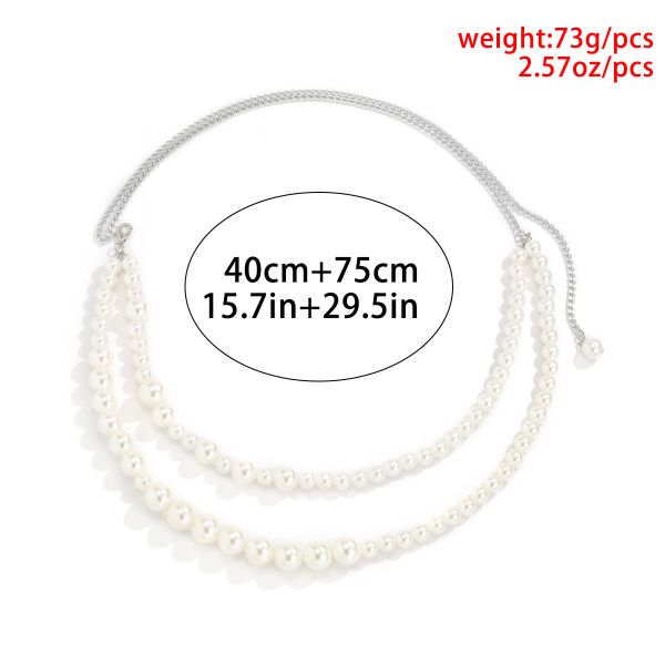 European and American Body Chain Bikini Size Bead Chain Waist Chain Wholesale Price Multi-layer Imitation Pearl Simple Sexy
