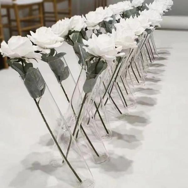 Большие высокие стеклянные вазы для свадебных центров 3 шт.