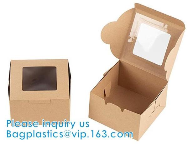 Chocolate Takeaway kraft, Christmas Cookie Bakery Treat Box Set With Window, Cardboard Jewelry shoulder box