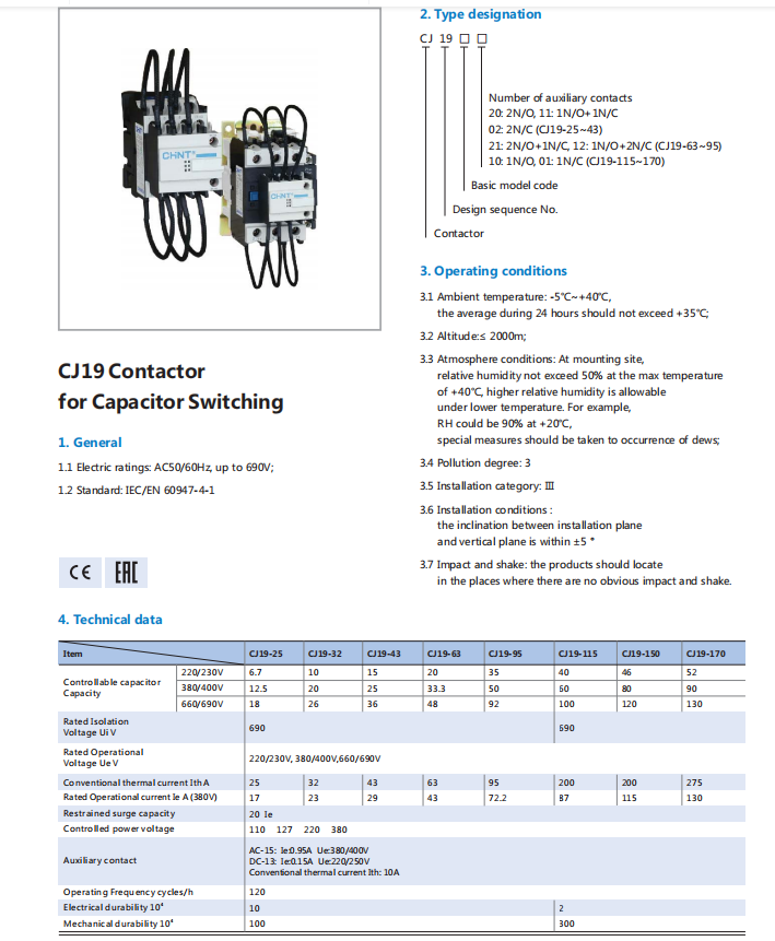 220V AC Magnetic Contactor Three Phase Din Rail Installation For Motor Control