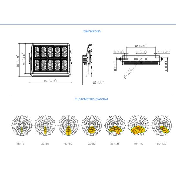 Opsun series 400W 500W LED Floodlight tennis court flood lights, LED high mast lighting
