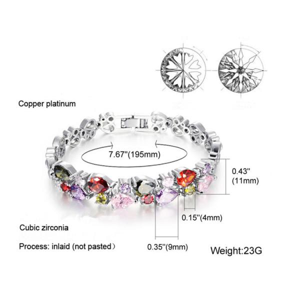 Gorgeous Cubic Zirconia Bracelet for Women Gold Plated Tennis  Bracelet (JKS950SILVER)