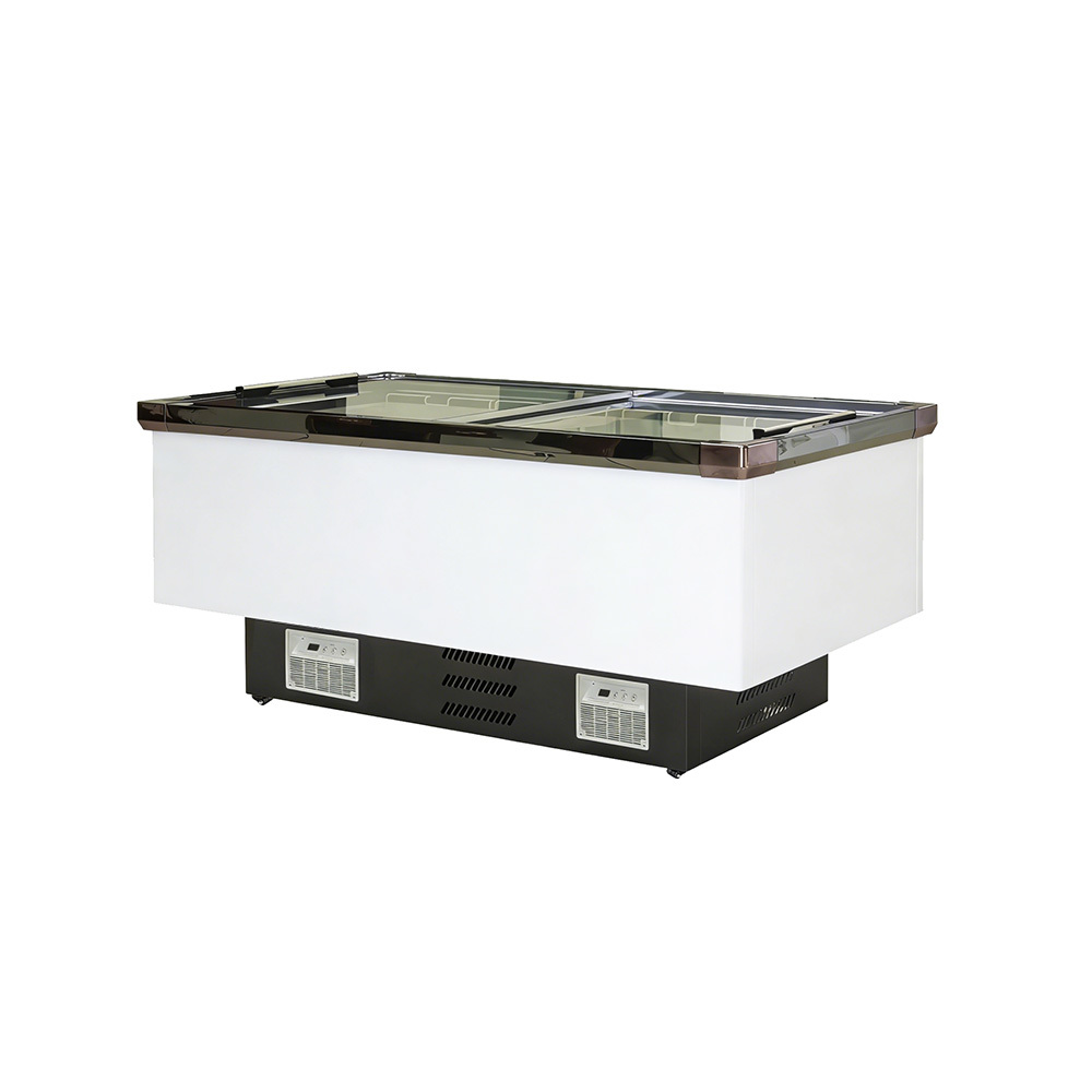 R290 Island Freezer Refrigerant Sliding Door 1018L Commercial Display Freezer