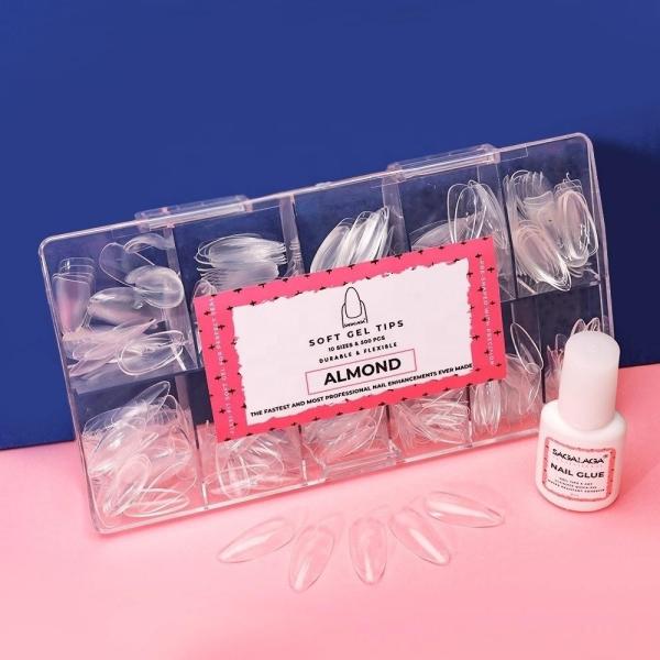 Nail Art Adhesives Long Lasting Acrylic Nails Tips with 8ml Brush on Nail Glue and Logo Customers' Logo