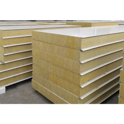 Moderno design de armazém de telhado Painel Sandwich de lã de rocha para absorção de som e ignífugo