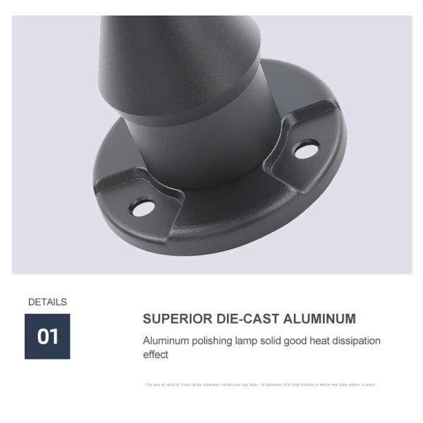 Aluminum Landscape Outdoor Garden Solar Light Light Control 3000k 6000k For Gate Pillar