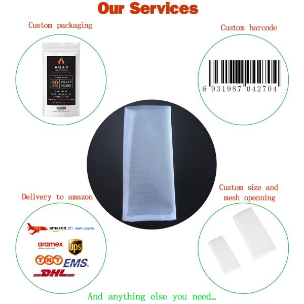 Reusable 25 Micron Nylon Monofilament Filter Bags 2×4 Inch For Rosin Press Filtration