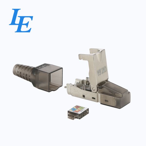 Toolless Cat6A FTP RJ45 Modular Plug, Shielded 8P8C Connector for Network Cabling