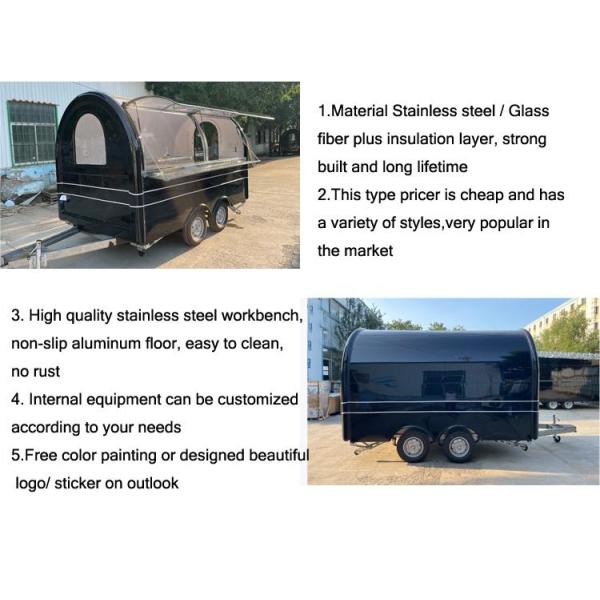 Year 2021 Fiberglass Food Trailer with Custom Made Design and Small Cafe Counters