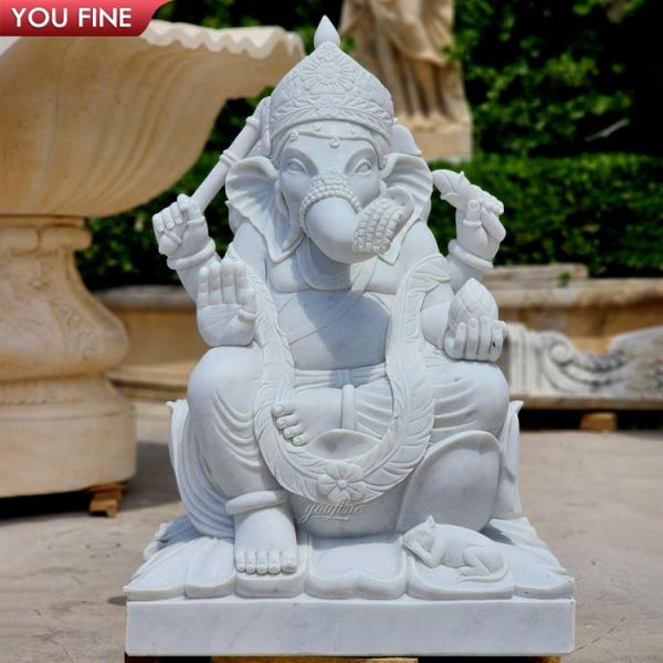Classic Hand Carved Geneisha Hindu God Statue Marble