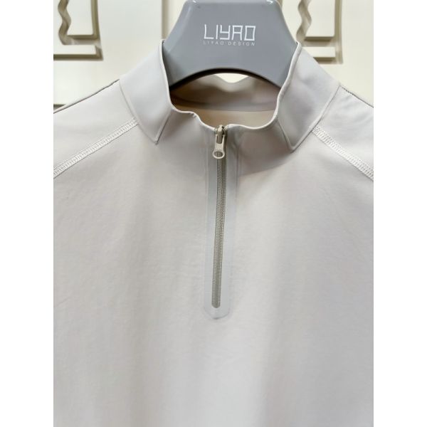 Men High Neck Short Sleeve Shirts Stretch Quick Dry and Breathable Fabric for Outdoor Sport T-shirt