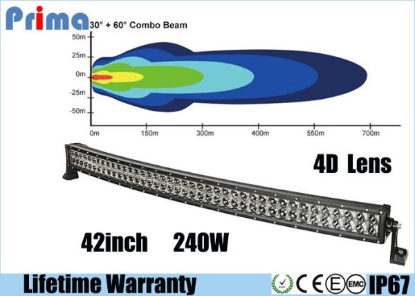 4D Double Row 42 Inch Curved LED Light Bar 240 Watt High Power DC 9V - 32V Jeep Headlight Bar