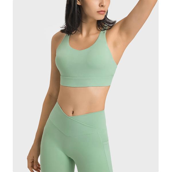 Multi Strand Cross Straps Sports Bra Womens High Elastic Yoga Bra