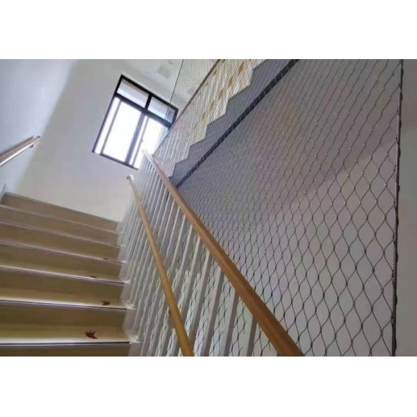 SS304 2mm Stainless Steel Rope Mesh Supplier For Staircase Protection Fencing