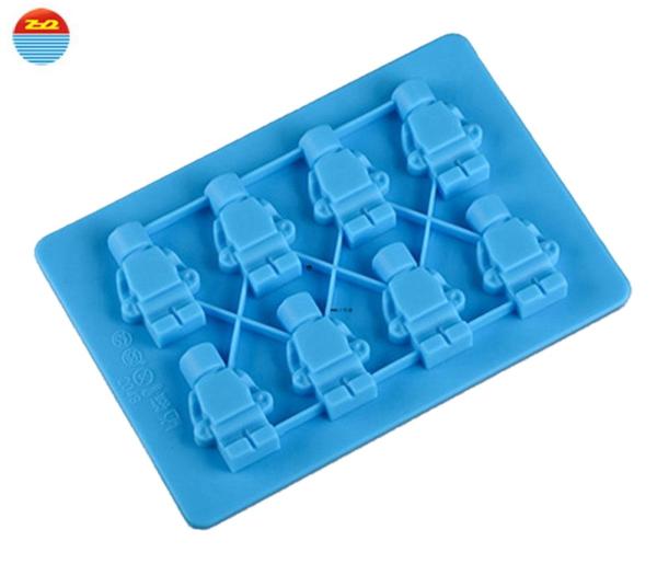 Wholesale chocolate ice cream lego brick and robot personalized custom silicone ice cube tray mold