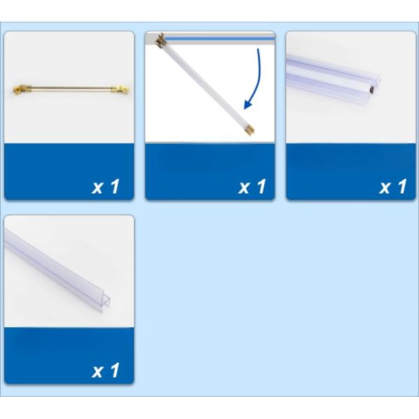 25 Perfil de puerta de ducha cuadrada Instalación fácil con accesorios de hardware