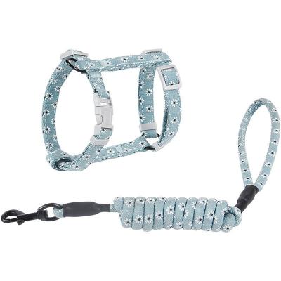 Tração ajustável Cat Walking Products da ruptura de Cat Harness Leash Set Anti