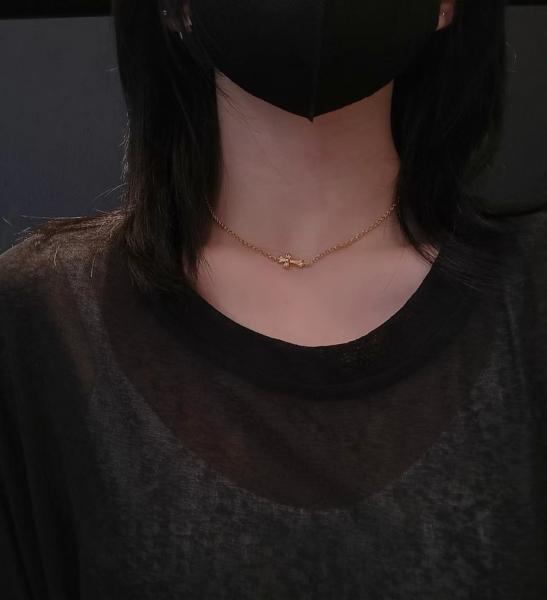 925 Sterling Silver Cross Necklace with Gold-Plated Finish and S925 Logo in 42cm Length