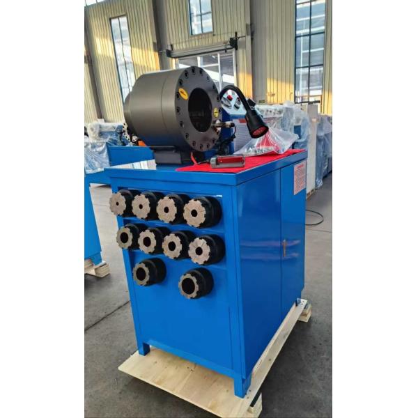 New Technology Forging Process 2 Inch High Model Blue Color 10 Dies Hose Crimper / Rubber Hose Crimping Machine With 600T Crimping Force