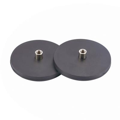 High Performance  Round NdFeB Rubberised Magnets With Internal Thread
