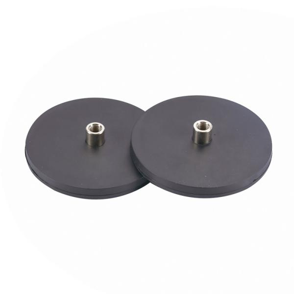 High Performance  Round NdFeB Rubberised Magnets With Internal Thread