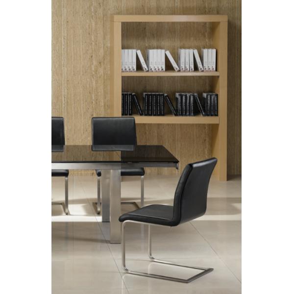 2700 мм длина Черный расширяемый стеклянный обеденный стол Dt-0905 с рамой из нержавеющей стали