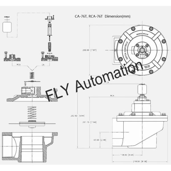 CA-76T,RCA-76T DIN43650A Connector 0.35-0.85Mpa FLY/AIRWOLF RCA Pilot Pulse Jet Valves