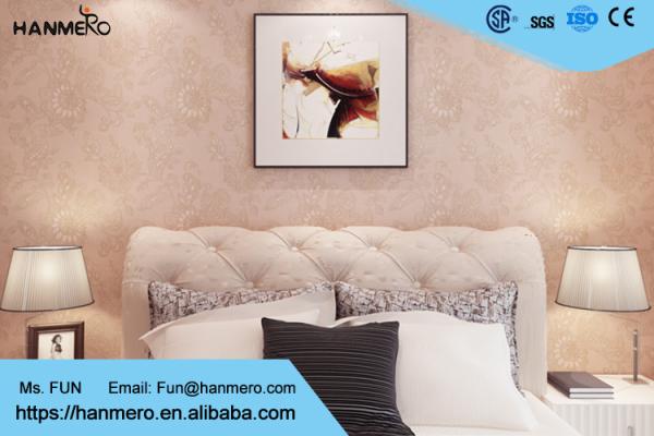 PVC Classical Italy Deep Embossed Country Floral Wallpaper For Living Room , QZ0380