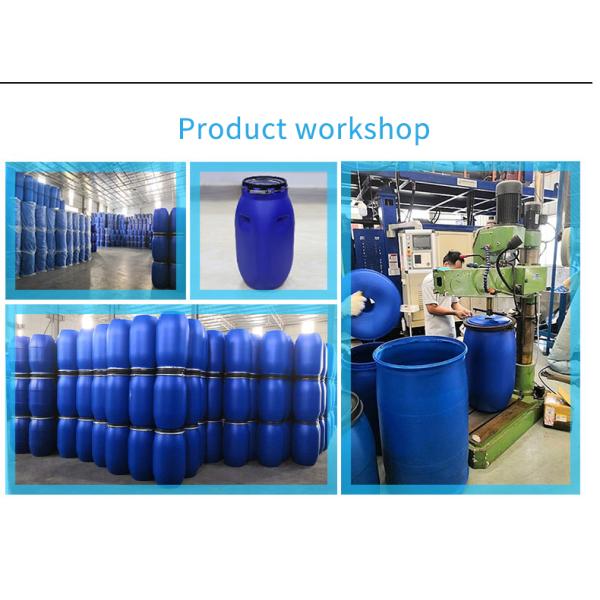 160L HDPE Blue Drum Plastic Chemical Containers With Iron Hoop Ring