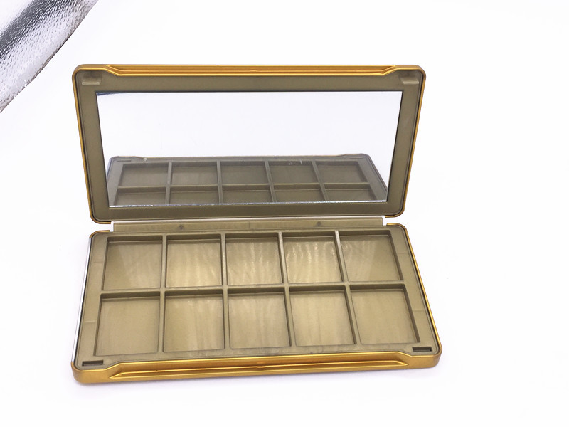 200x105x18mm Large Rectangle Metal Gift Cosmetic Skin Care Gift Tin Box With Mirror 9 Frames