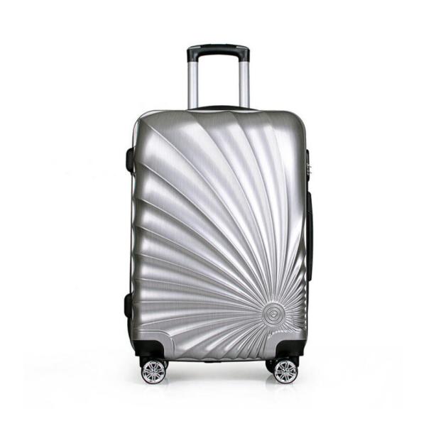 Silver 0.8mm Leisure PC ABS Hardshell 4 Wheel Suitcase